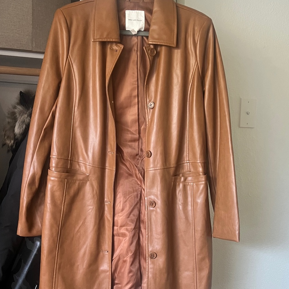 Avec Les Filles Brown Leather Jacket